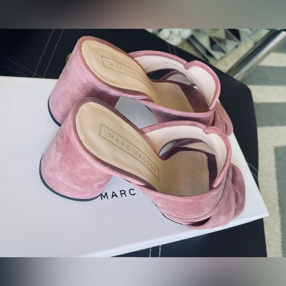 Marc Jacobs Aurora Suede Dusty Pink sandals size 7 (37) - Picture 9 of 12